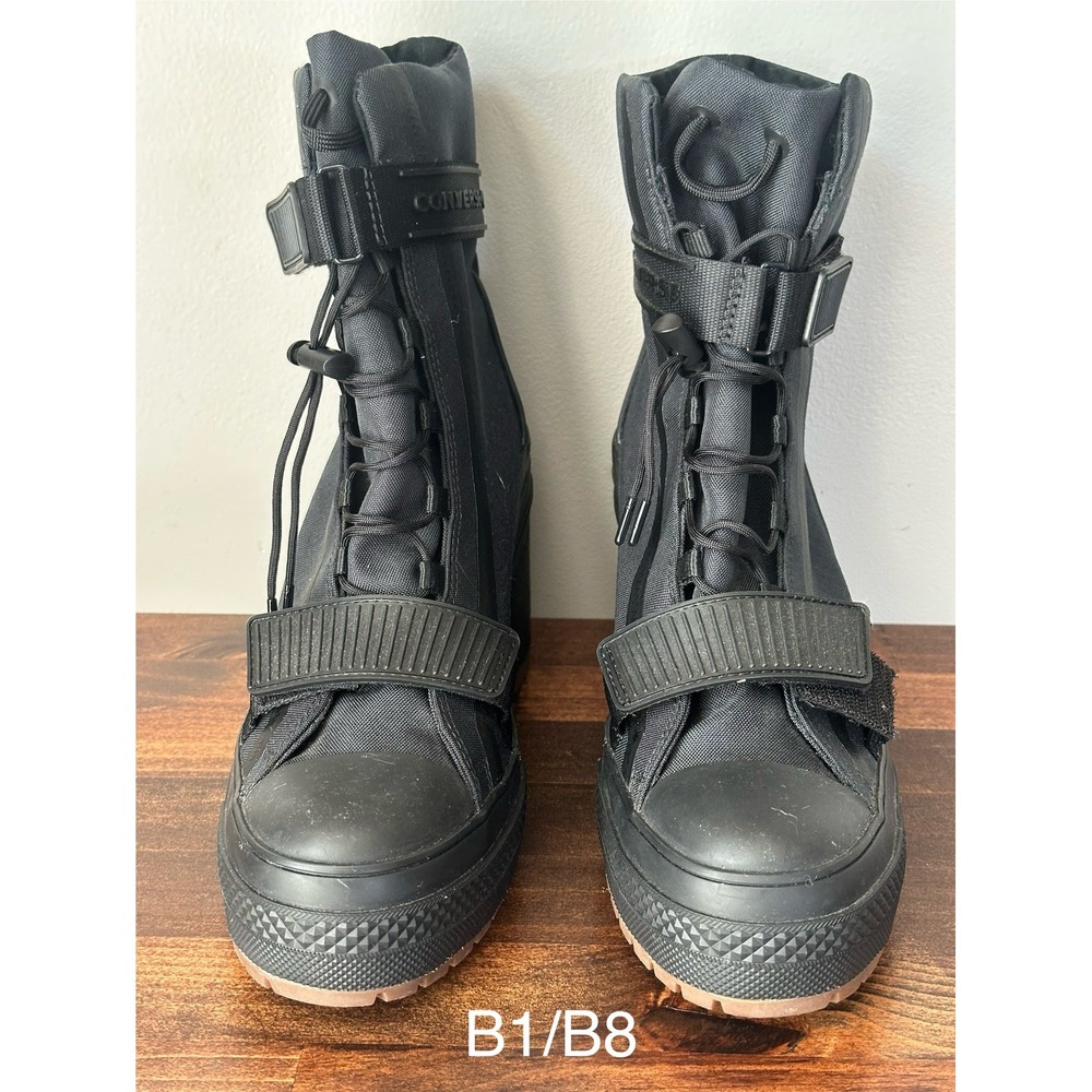 Converse Chuck Taylor All Star GR82 Black Platform Heel Boots 563468C Womens 8.5